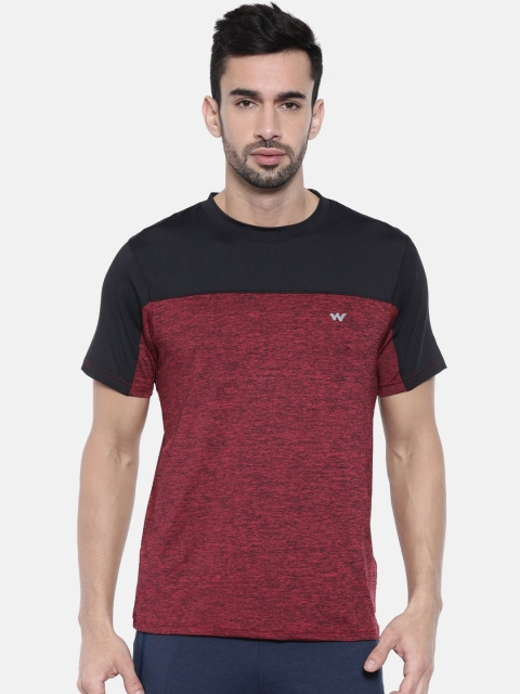 

Wildcraft Men Red & Black Colourblocked Round Neck Running T-shirt