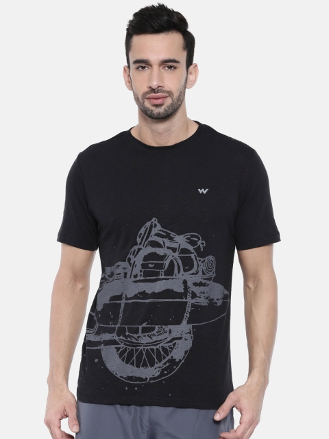

Wildcraft Men Black Printed Round Neck T-shirt