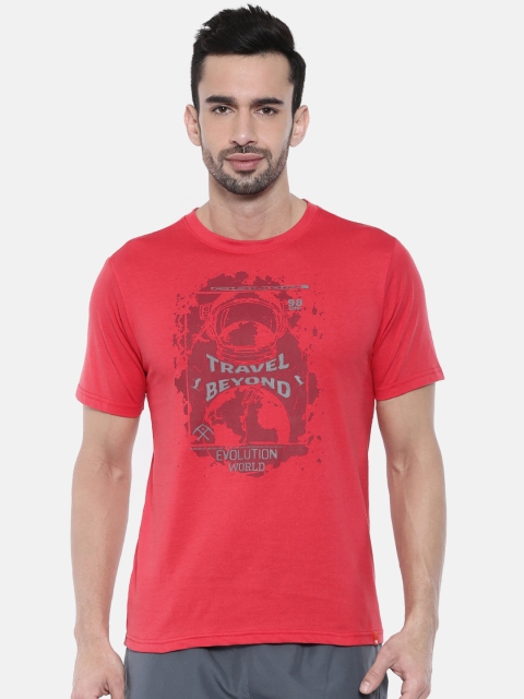 

Wildcraft Men Red Printed Round Neck T-shirt