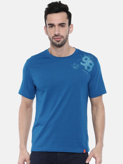 

Wildcraft Men Teal Blue Solid Round Neck WC98 Print Crew T-shirt