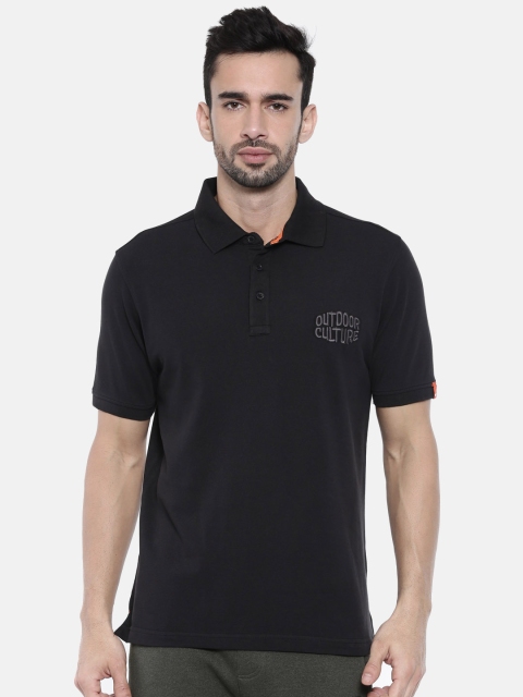 

Wildcraft Men Black Solid Polo Collar T-shirt