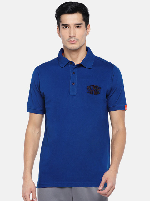 

Wildcraft Men Navy Blue Outdoor Culture Solid Polo Collar T-shirt