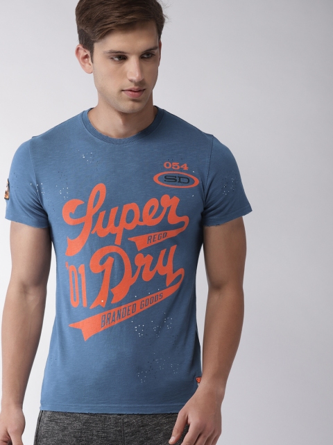 

Superdry Men Blue & Red Printed Round Neck T-shirt