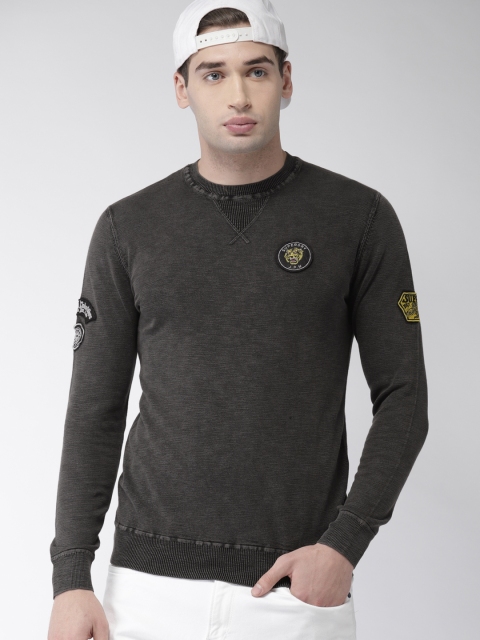 

Superdry Men Charcoal Grey Solid Sweater