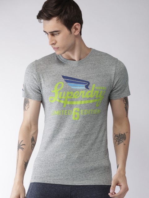 

Superdry Men Grey Printed Round Neck T-shirt