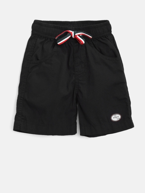 

612 league Boys Black Solid Regular Fit Shorts