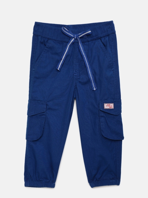 

612 league Boys Blue Solid Joggers