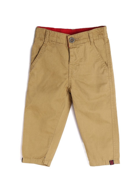 

612 league Boys Khaki Regular Fit Solid Regular Trousers