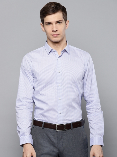 

Louis Philippe Ath.Work Men Blue & White Super Slim Fit Checked Formal Shirt