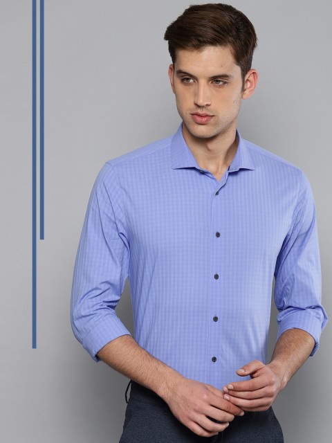 

Louis Philippe Ath.Work Men Blue Slim Fit Striped Smart Casual Shirt