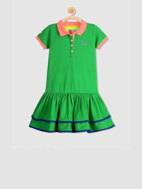 

Cherry Crumble Girls Green Solid T-shirt Dress