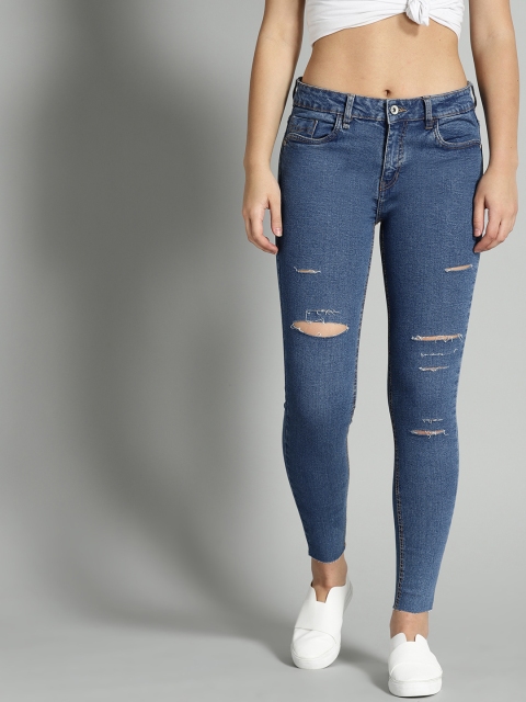 

Roadster Fast and Furious Women Blue Skinny Fit Mid-Rise Mildly Distressed Jeans