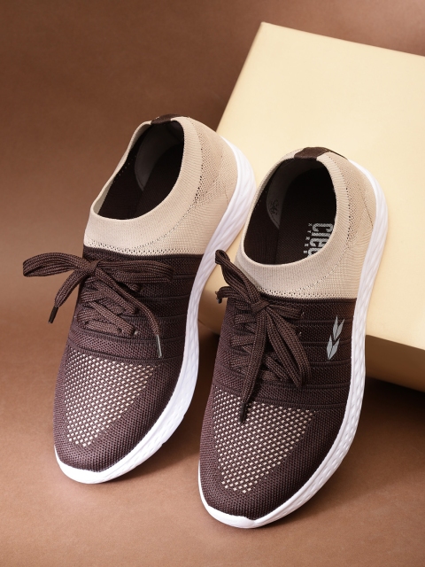 

Crew STREET Men Coffee Brown & Beige Colourblocked Running Shoes
