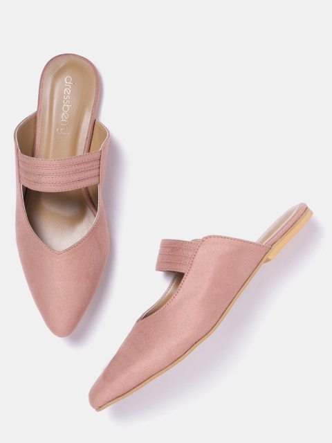 

DressBerry Women Dusty Pink Solid Mules