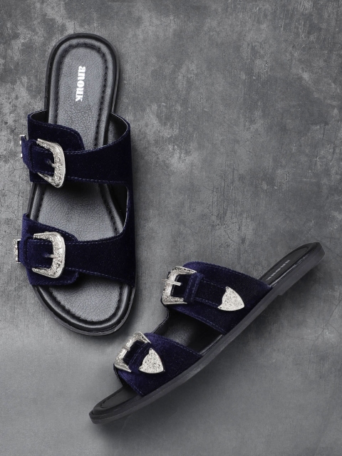 

Anouk Women Navy Blue Solid Open Toe Flats