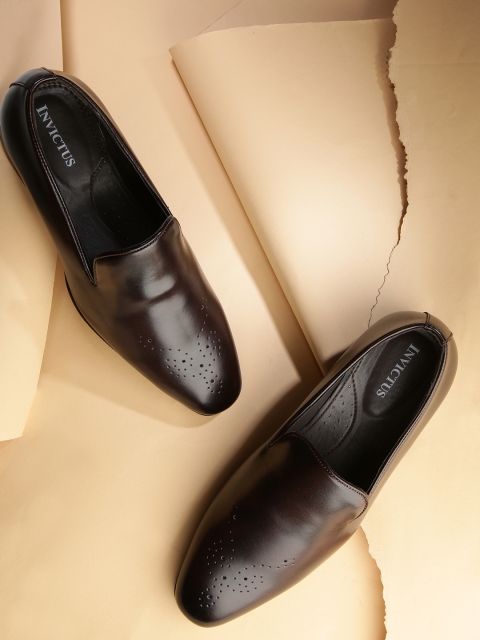

INVICTUS Men Coffee Brown Formal Slip-On Shoes
