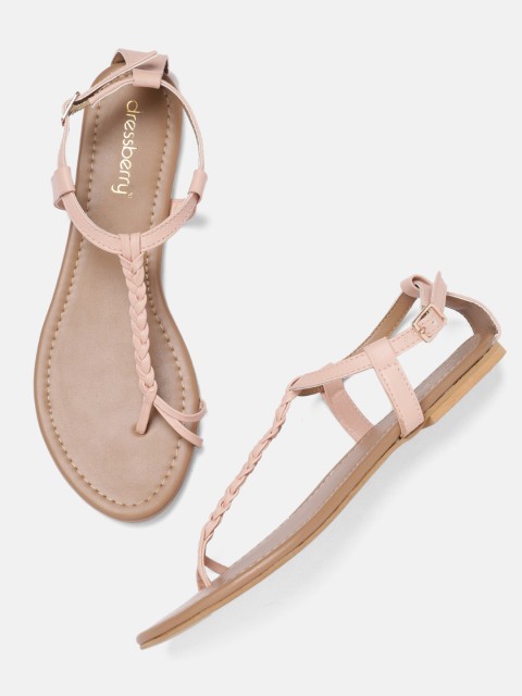 

DressBerry Women Pink Solid One Toe Flats