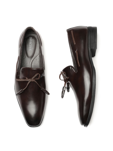 

INVICTUS Men Coffee Brown Formal Leather Slip-On Shoes