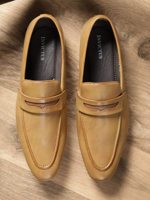 

INVICTUS Men Yellow Solid Formal Slip-Ons