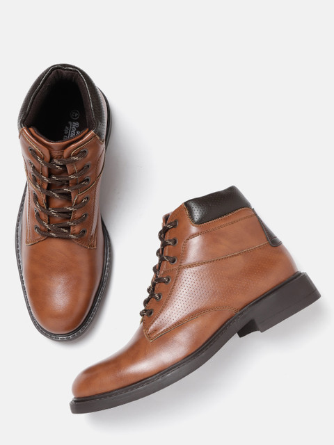 

Roadster Men Tan Brown Solid Mid-Top Flat Boots