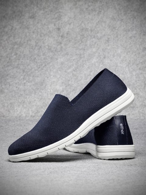 

ether Men Navy Blue Slip-On Sneakers