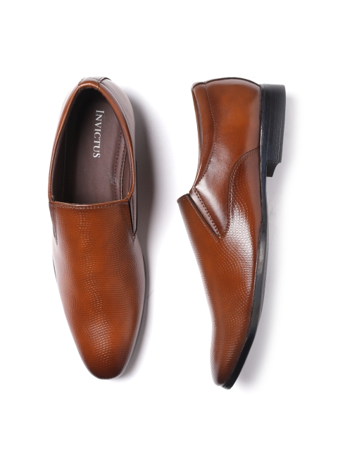 

INVICTUS Men Tan Brown Leather Formal Loafers