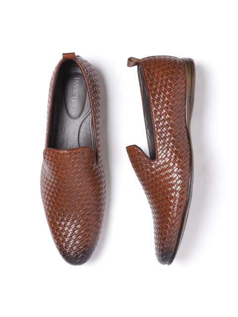 

INVICTUS Men Brown Basket Weave Semiformal Slip-Ons