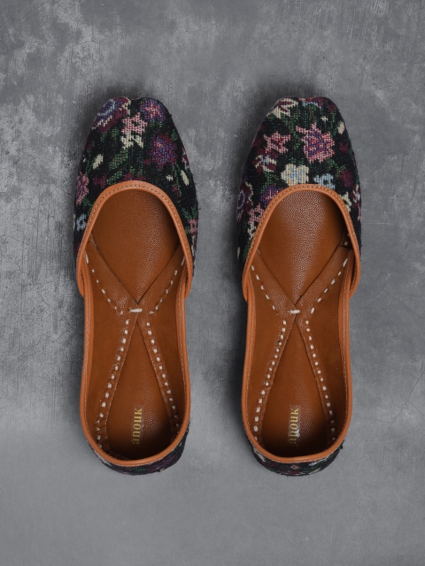 

Anouk Women Black Woven Design Mojaris