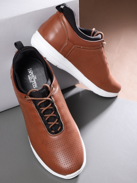 

INVICTUS Men Brown Perforated Sneakers