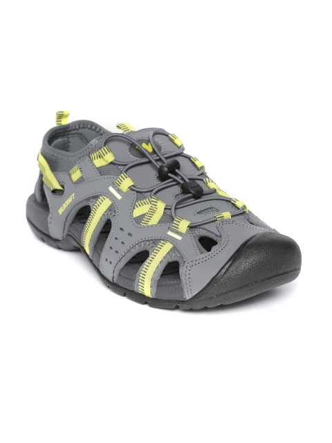 

Wildcraft Men Grey & Yellow Leather Sports Sandals