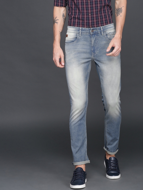 

WROGN Men Blue Slim Fit Mid-Rise Clean Look Stretchable Jeans
