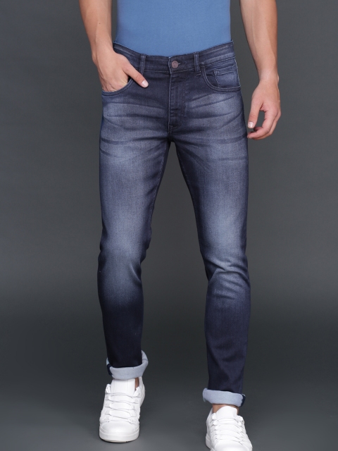 

WROGN Men Blue Slim Fit Mid-Rise Clean Look Stretchable Jeans