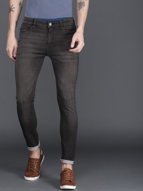 

WROGN Men Black Skinny Fit Mid-Rise Clean Look Stretchable Jeans