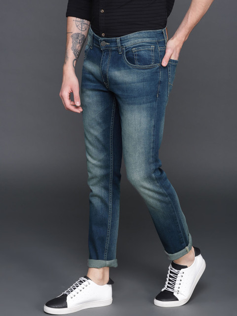 

WROGN Men Blue Slim Fit Mid-Rise Clean Look Stretchable Jeans