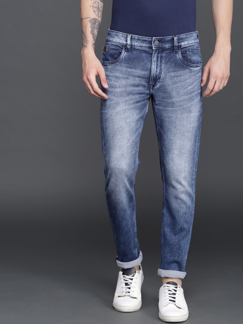 

WROGN Men Blue Slim Fit Mid-Rise Clean Look Stretchable Jeans