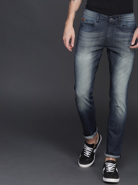 

WROGN Men Blue Slim Fit Mid-Rise Clean Look Stretchable Jeans