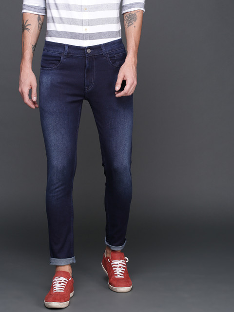 

WROGN Men Blue Skinny Fit Mid-Rise Clean Look Stretchable Jeans