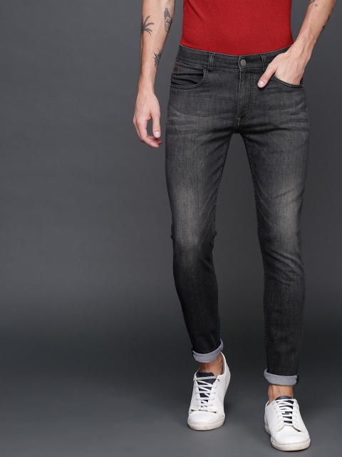 

WROGN Men Grey Skinny Fit Mid-Rise Clean Look Stretchable Jeans