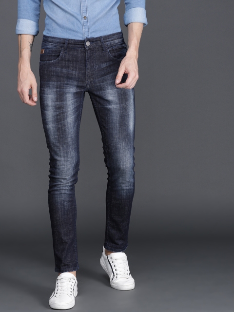 

WROGN Men Navy Blue Slim Fit Mid-Rise Clean Look Stretchable Jeans