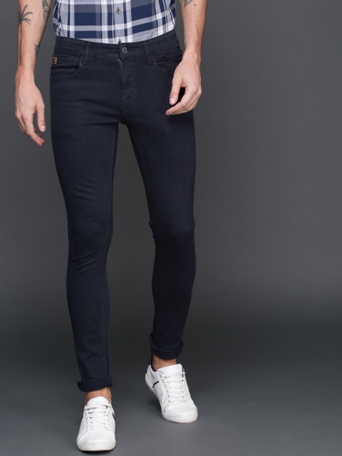 

WROGN Men Blue Slim Fit Mid-Rise Clean Look Stretchable Jeans