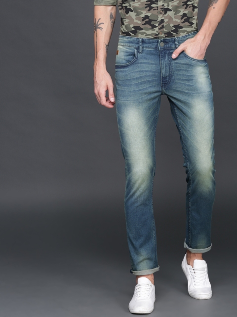 

WROGN Men Blue Slim Fit Mid-Rise Clean Look Stretchable Jeans