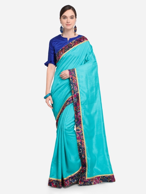 

Silk Bazar Blue Solid Art Silk Saree