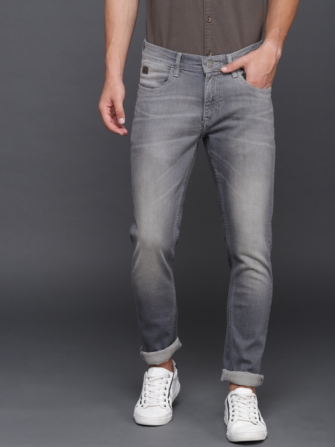 

WROGN Men Grey Slim Fit Mid-Rise Clean Look Stretchable Jeans