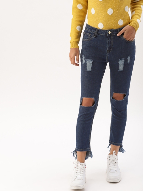 

DressBerry Women Blue Skinny Fit Mid-Rise Mildly Distressed Stretchable Jeans