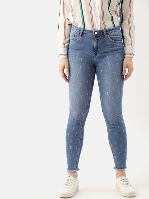 

DressBerry Women Blue Skinny Fit Mid-Rise Low Distress Stretchable Jeans