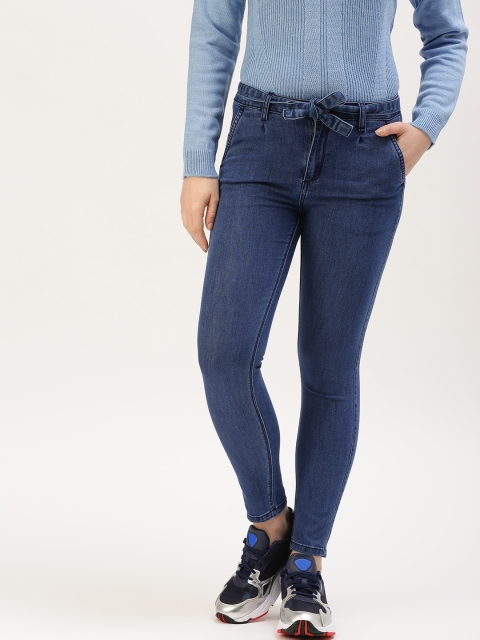 

DressBerry Women Blue Skinny Fit Mid-Rise Clean Look Stretchable Cropped Jeans
