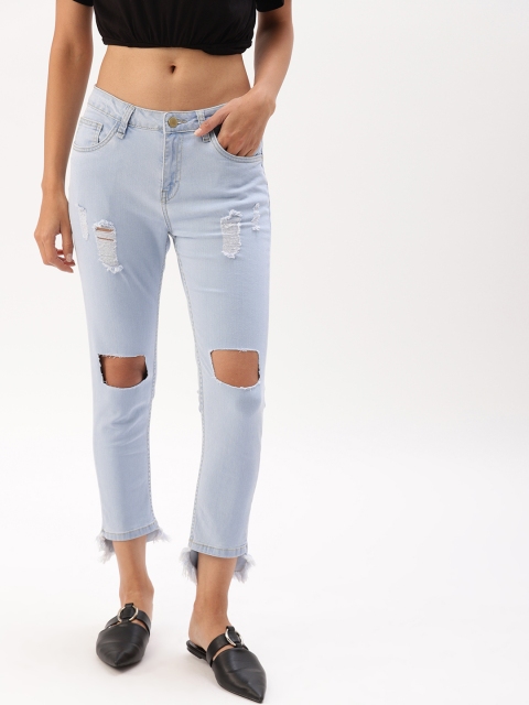 

DressBerry Women Blue Skinny Fit Mid-Rise Mildly Distressed Stretchable Jeans