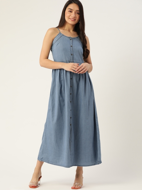

DressBerry Women Blue Pure Cotton A-Line Mini Dress
