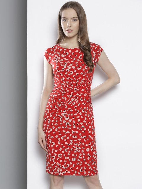 

DOROTHY PERKINS Women Red & White Printed Sheath Dress