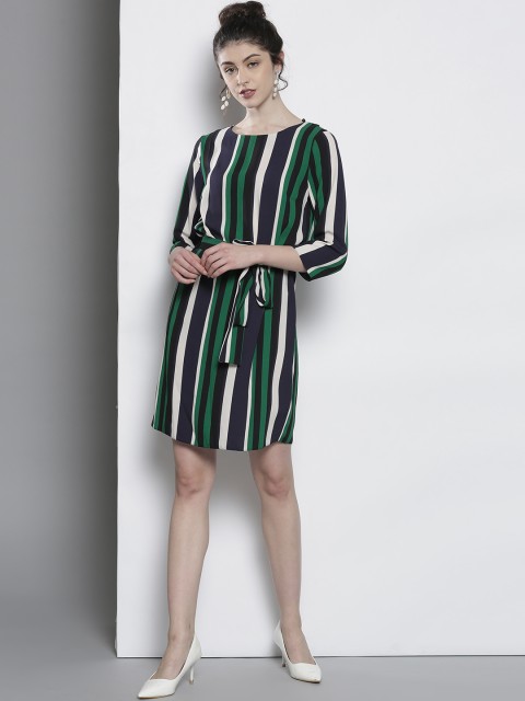 

DOROTHY PERKINS Women Navy Blue Striped Sheath Dress